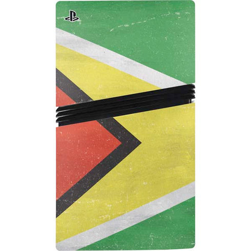 Guyana Flag Distressed PS5 Pro Disk Console Skin